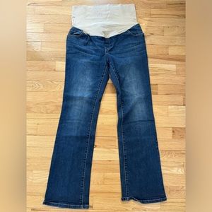 Three Seasons Maternity Women's Maternity Bootcut Denim with Neutral Belly Band